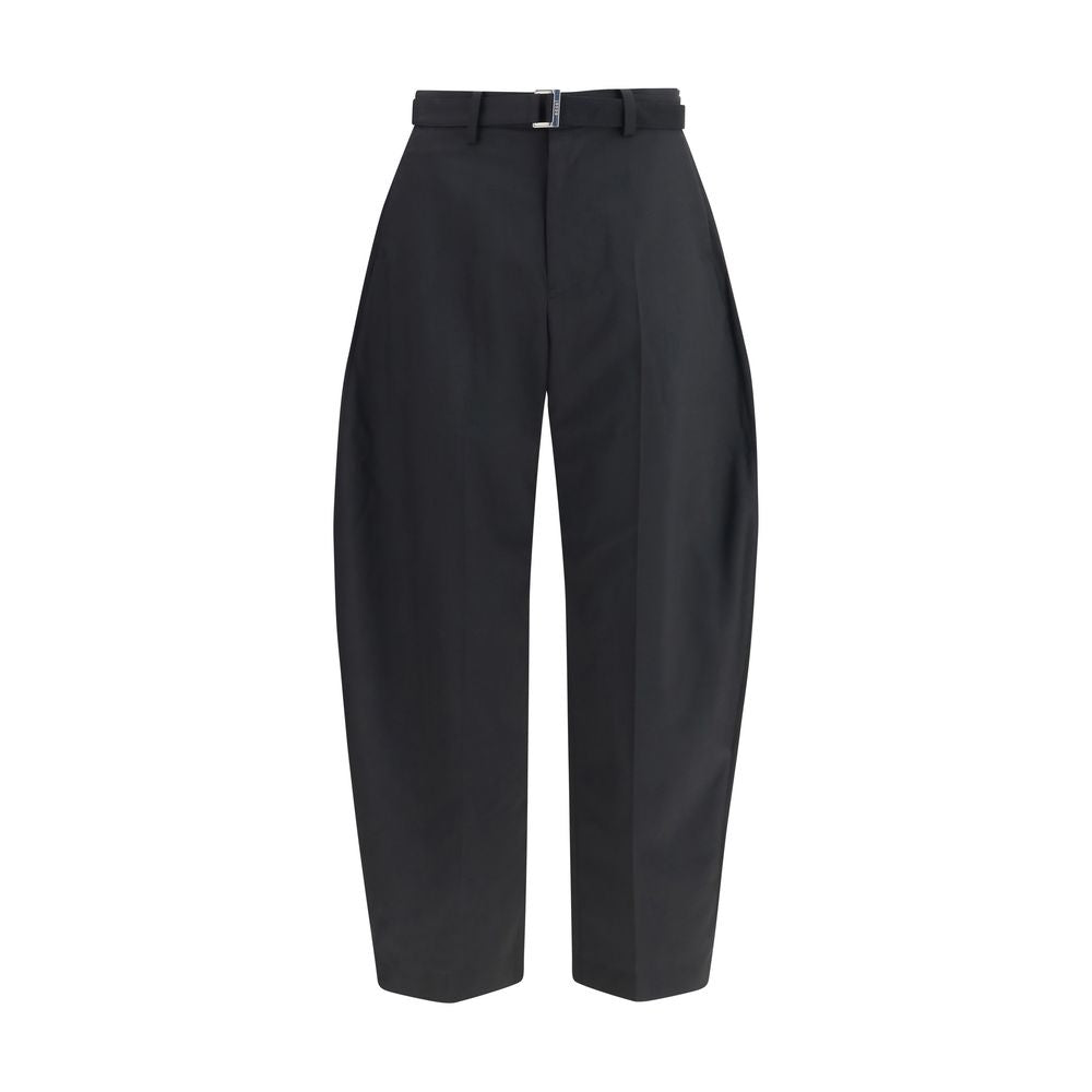 Wide-Leg Tailored Trousers — Black