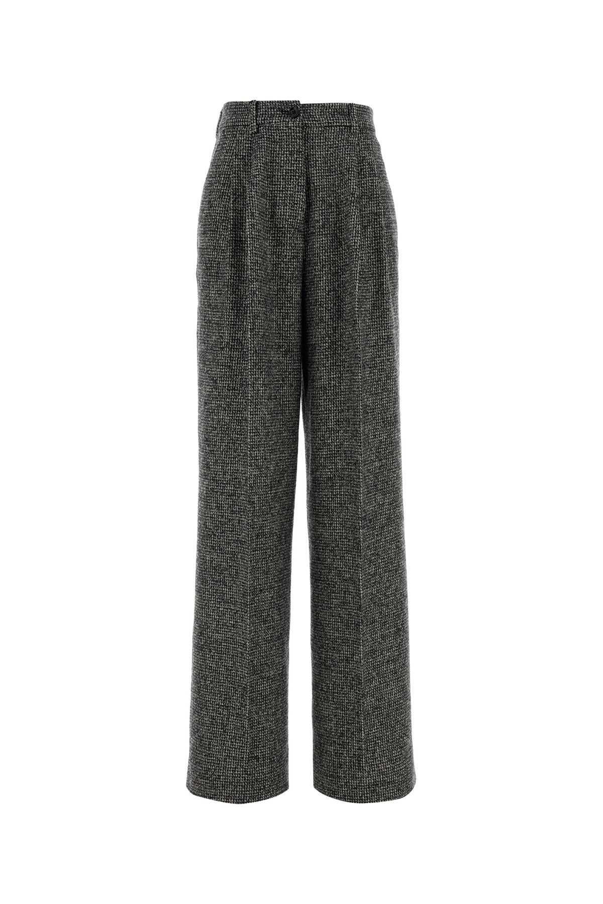 Wool-Blend Tweed Trousers — Gray