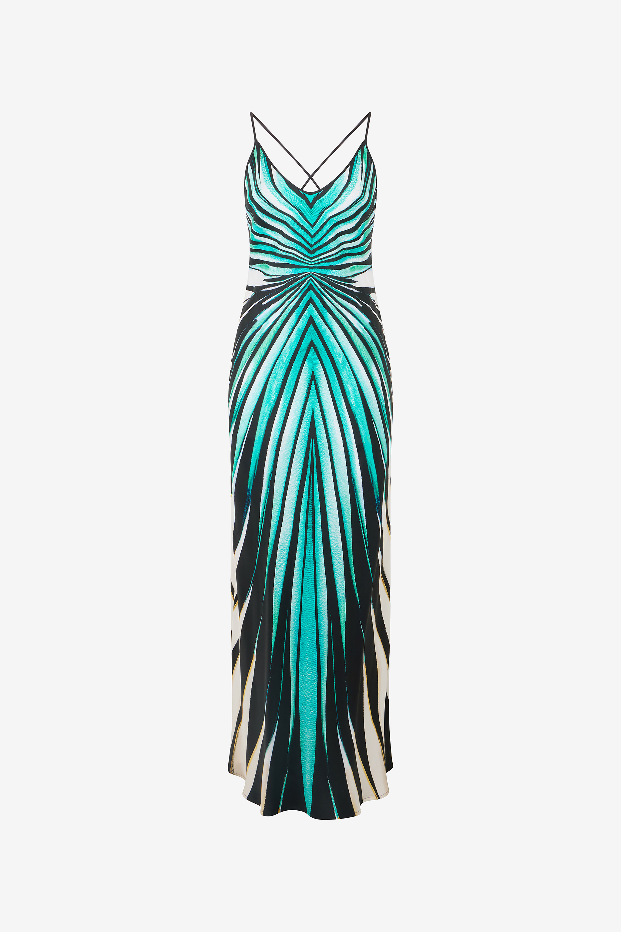 Ray Of Sea Print Silk Maxi Dress