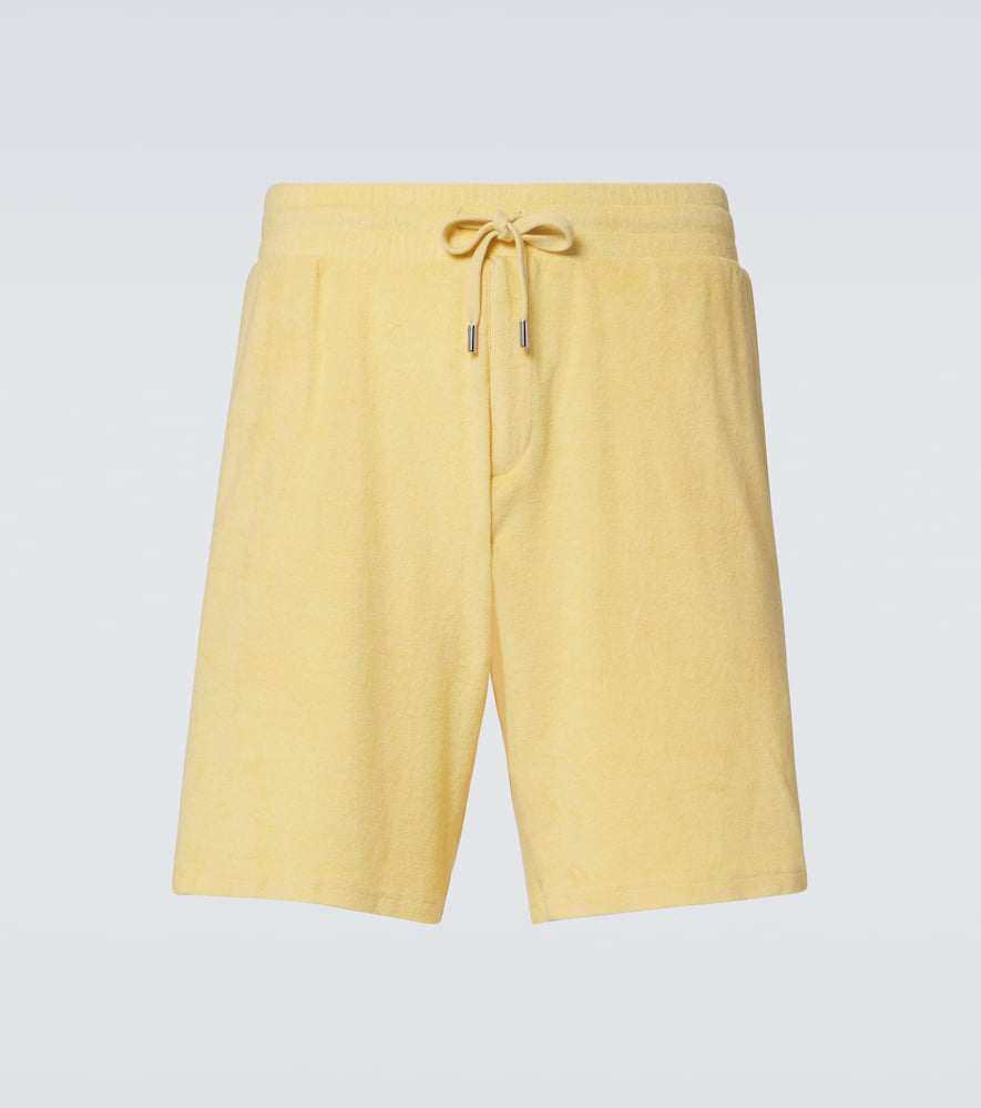 Faustino cotton and linen-blend terry shorts