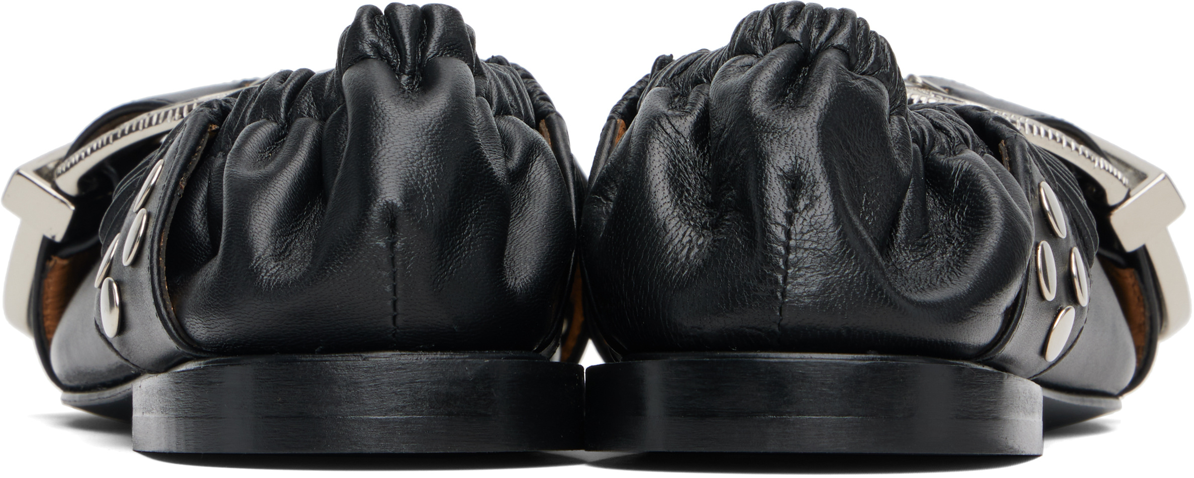 Black Cross Strap Ballerina Flats
