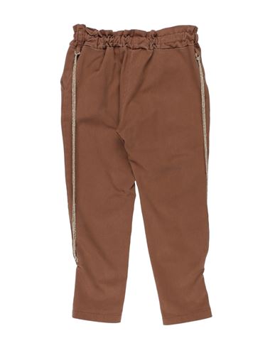 Kid Boy Pants Chocolate brown Size 18 Cotton, Elastane