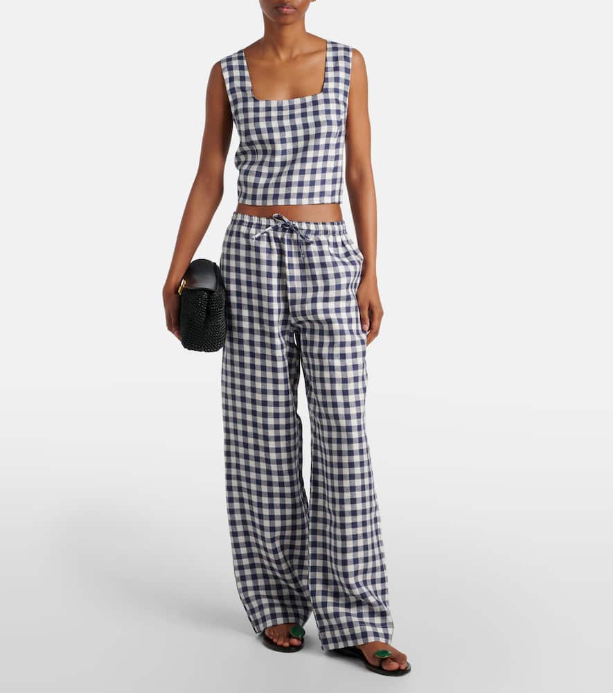 Cozumel gingham linen crop top