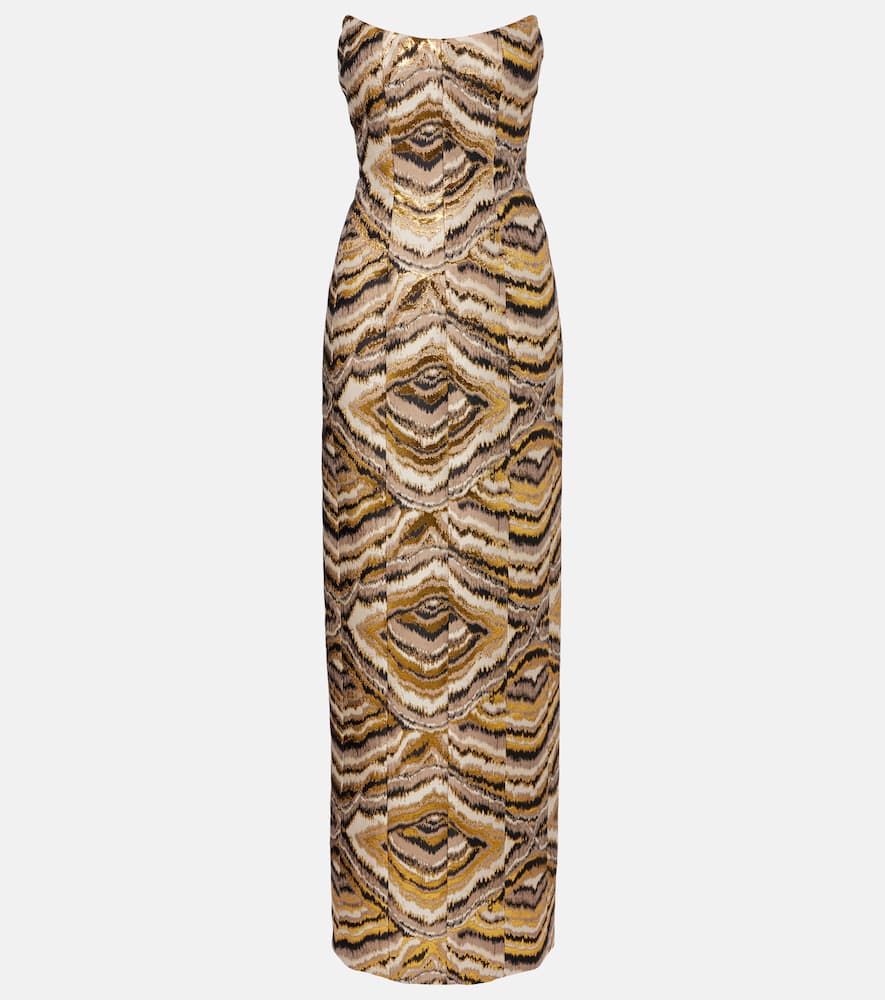Odessa paneled jacquard gown
