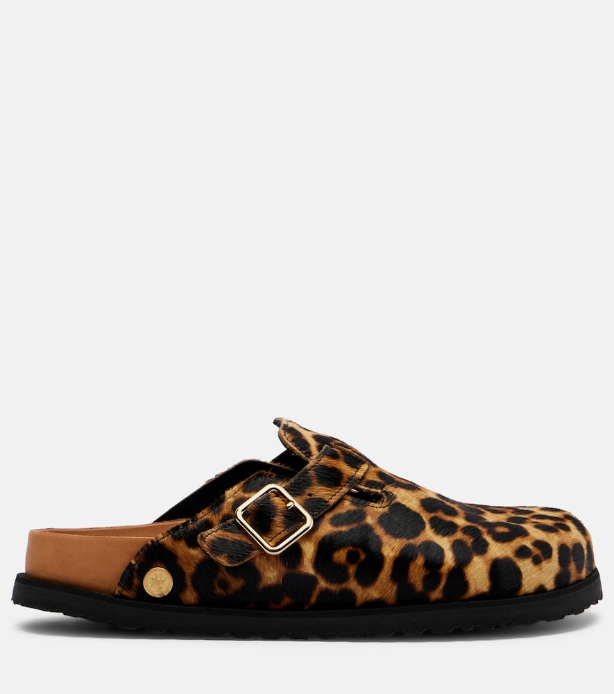 Boston leopard-print calf hair clogs
