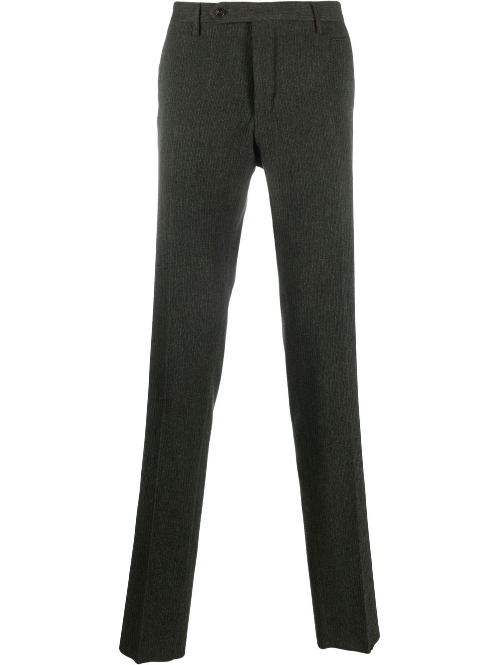 Pinstripe chenille trousers - Green