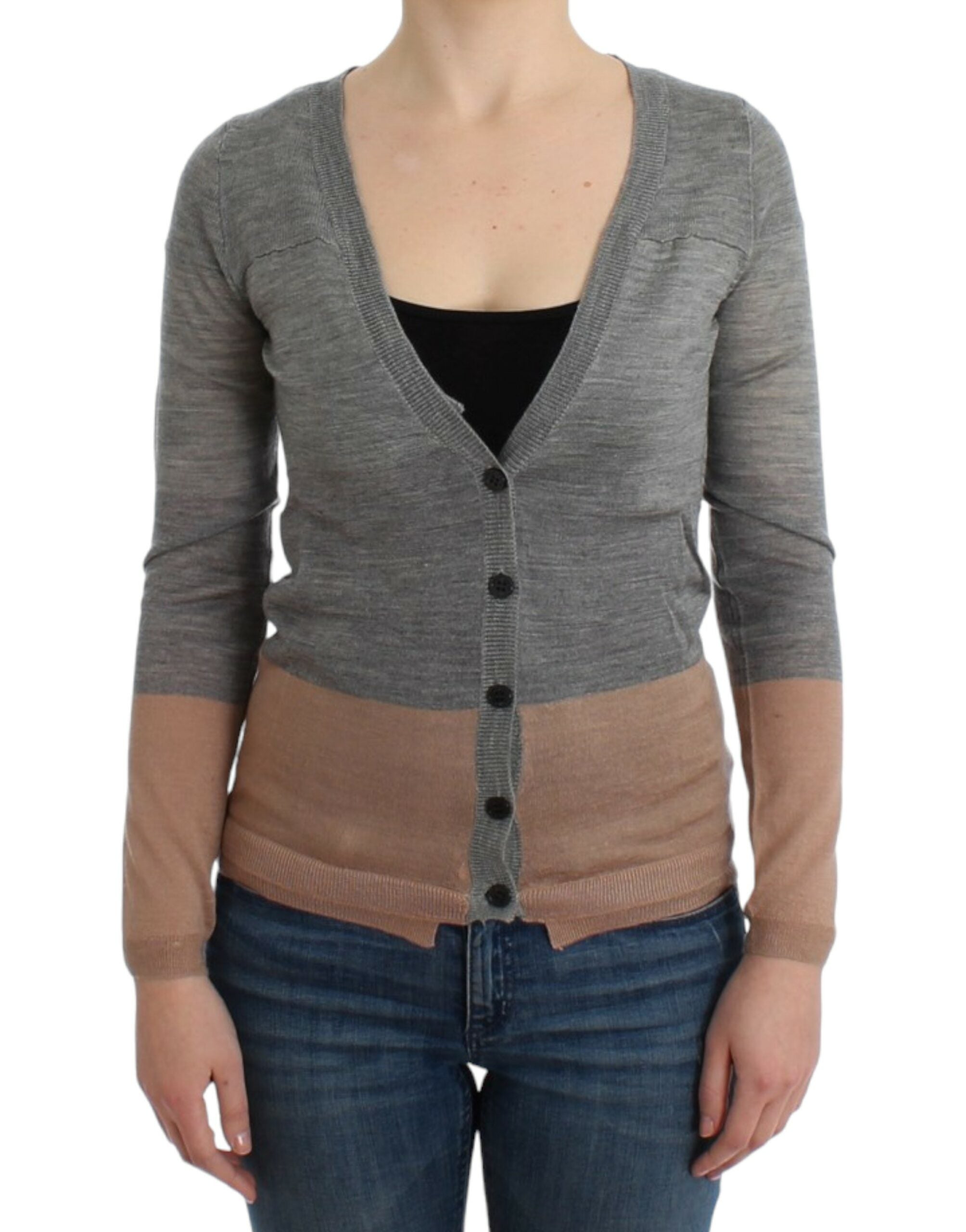Lightweight Striped Cardigan — Gray