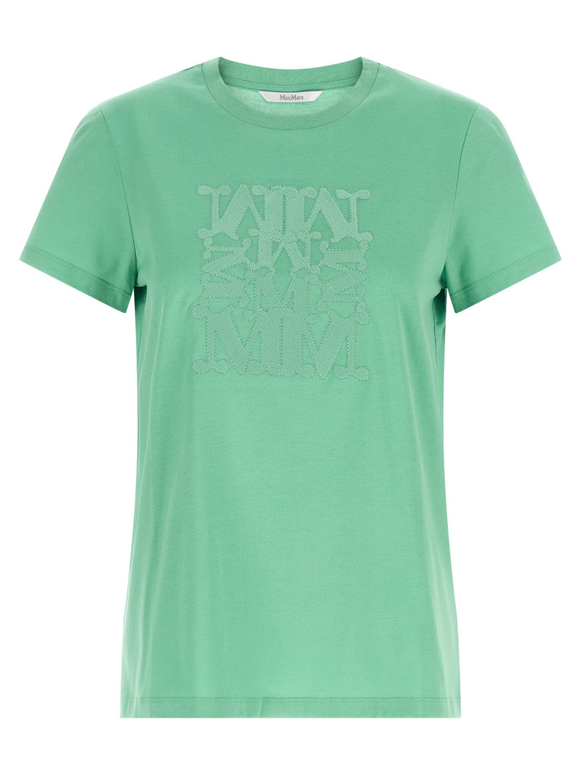 Green Embroidered Crew Neck T-Shirt