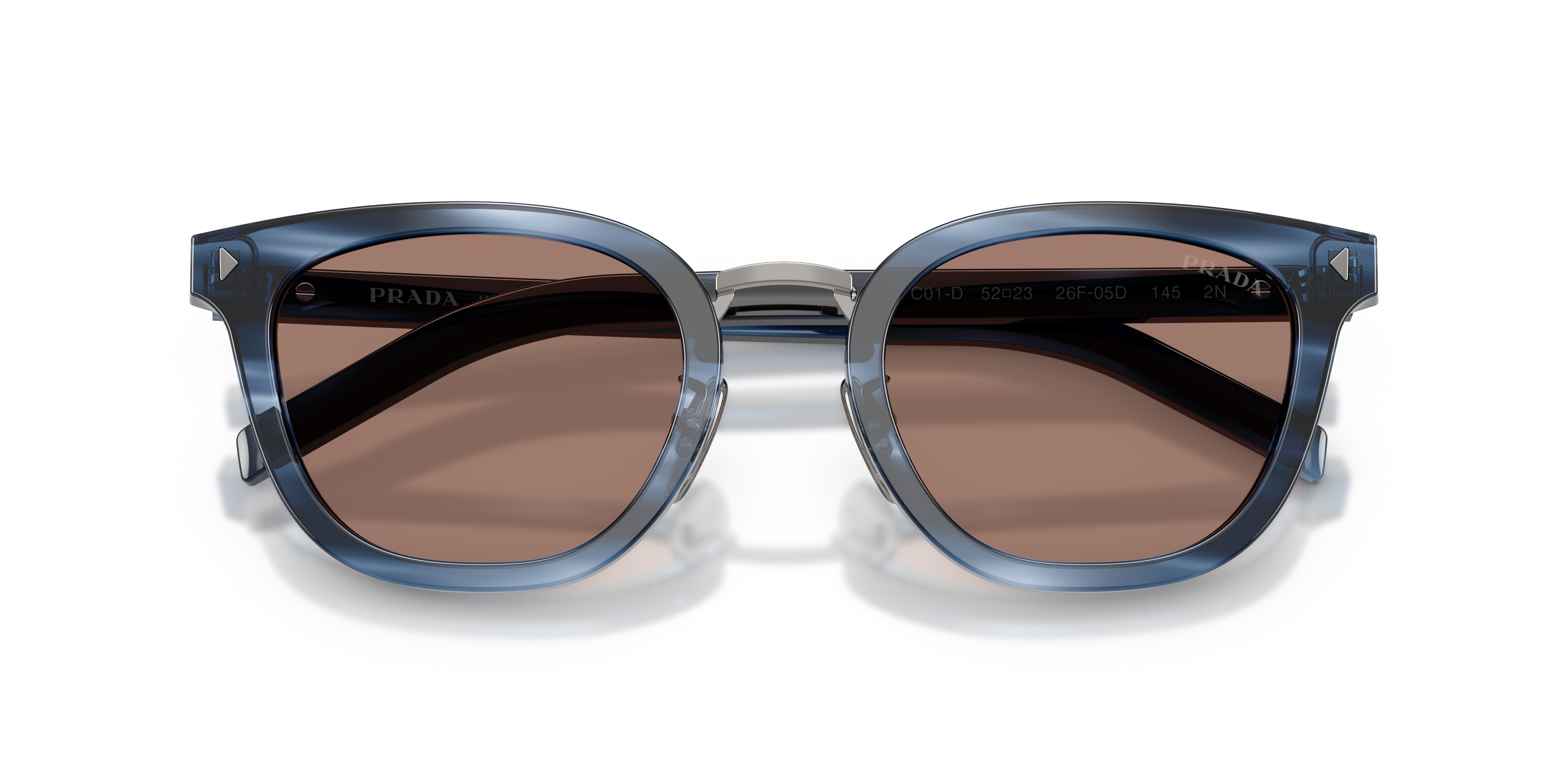 Prada Man Prada PR C01SD 26F05D Sunglasses Acetate Blue Brown Cat Eye Norma