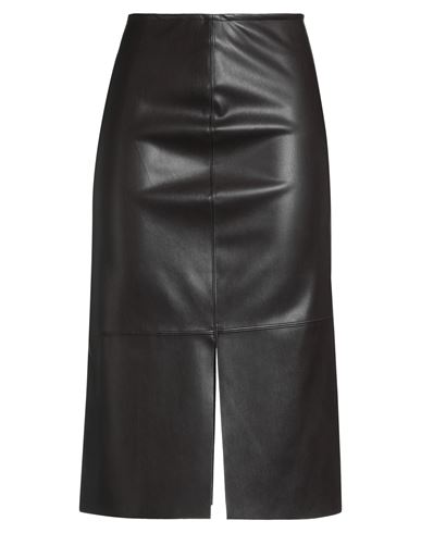 Woman Midi skirt Dark brown Size 8 Polyester, Polyurethane
