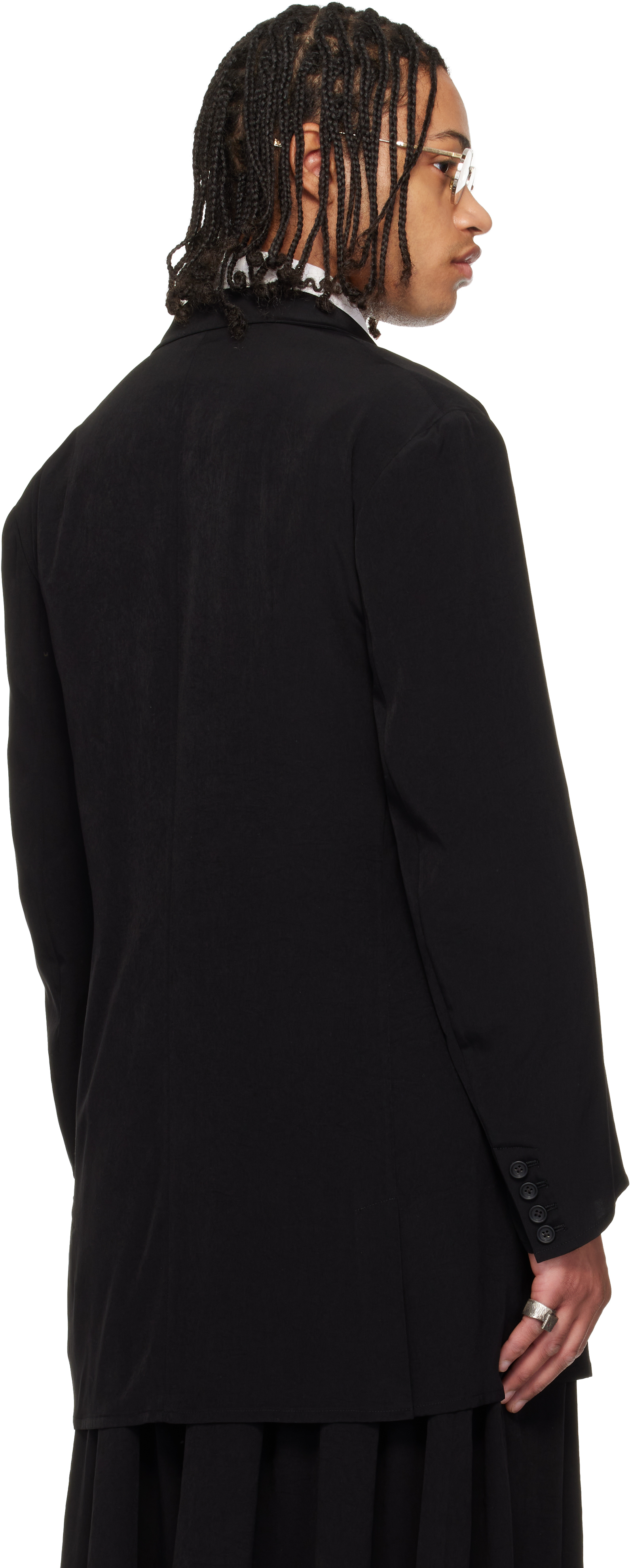 Black TA Tuxedo 2 Buttons Blazer