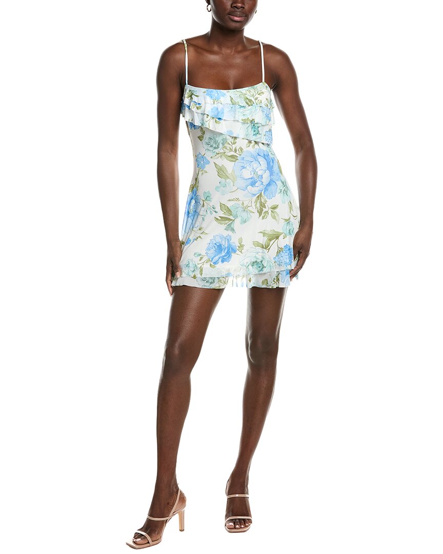 Floral Print Mesh Mini Dress