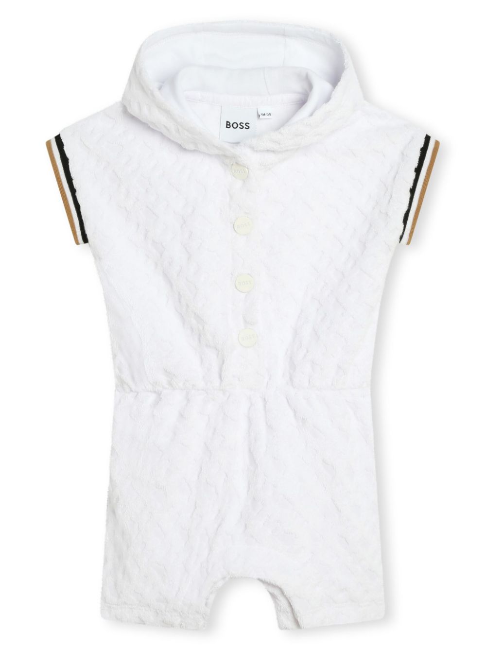 Stripe-trim jacquard bodysuit - White