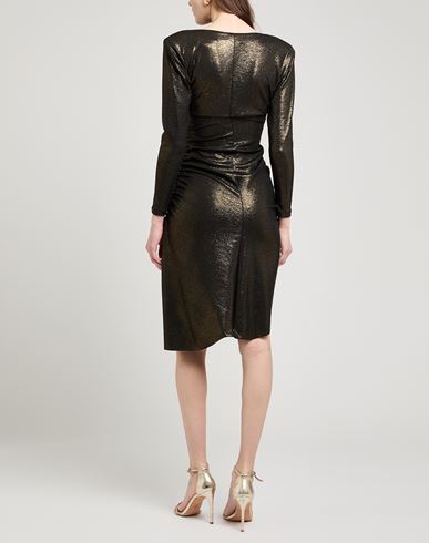 Woman Midi dress Black Size L Polyester