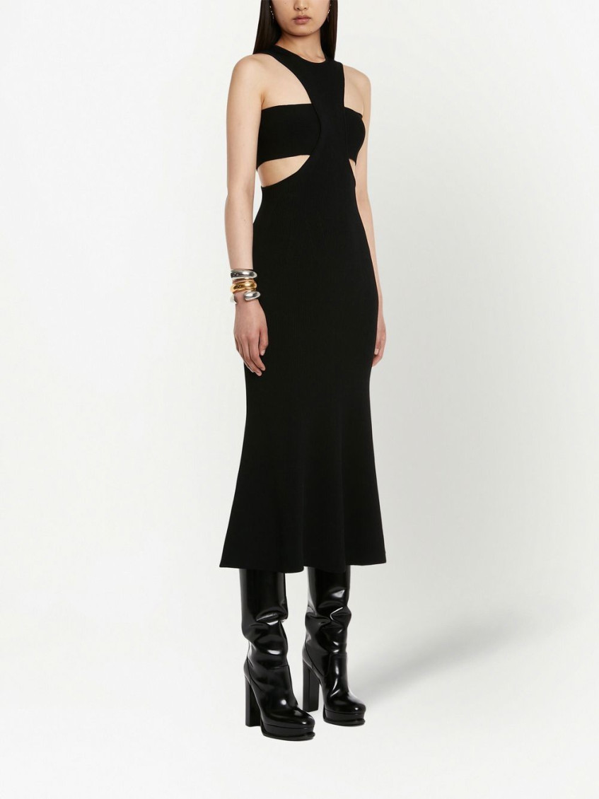 Black Cut-out knitted dress