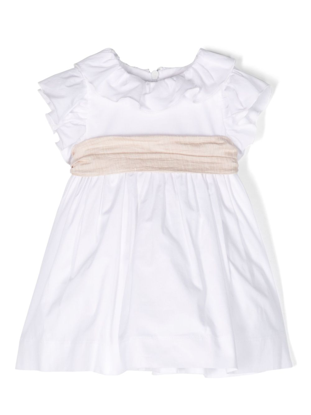 Bow-detail cotton dress - White