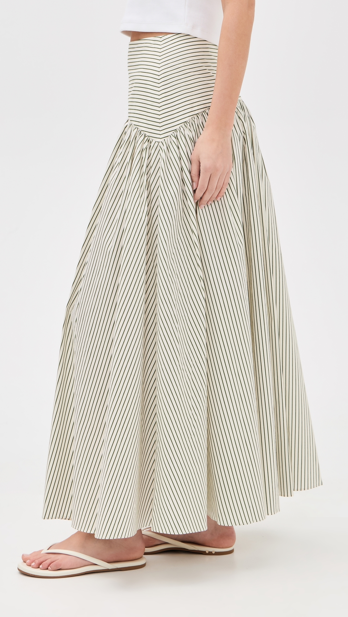 Procida Skirt Chive Stripe