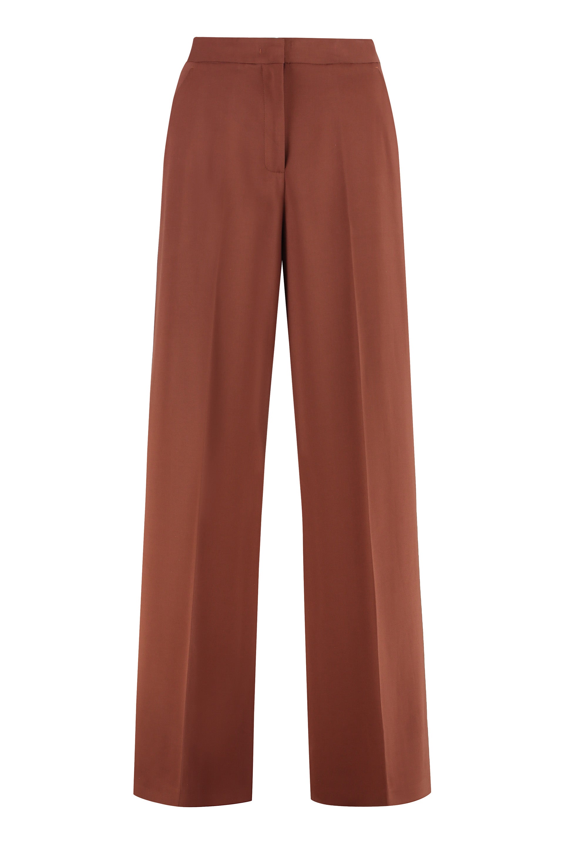 Textured High-Waist Wide-Leg Trousers