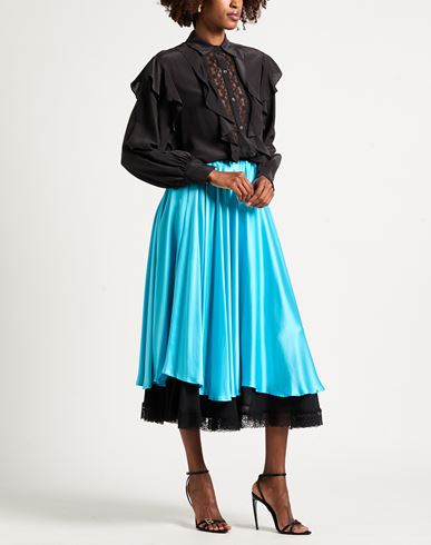 Woman Midi skirt Azure Size 4 Silk, Polyester