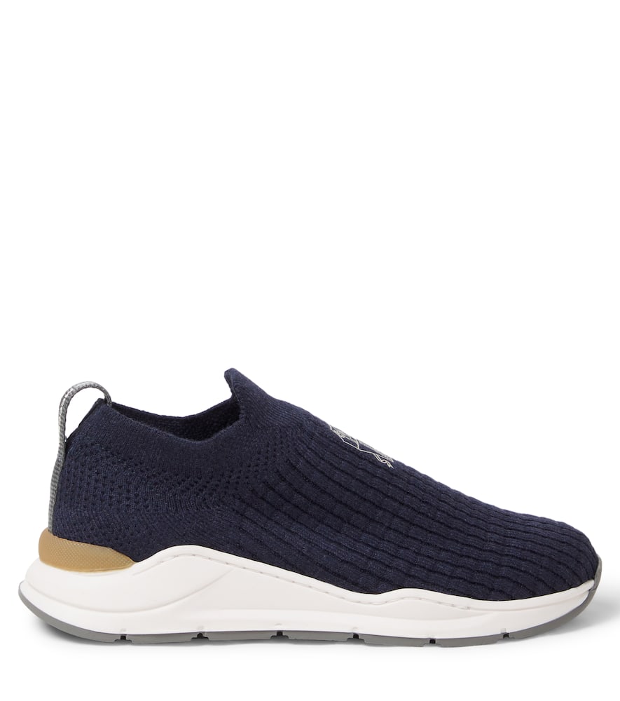Logo knitted slip-on sneakers