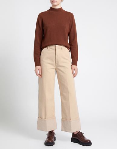 Woman Pants Beige Size 10 Cotton, Elastane