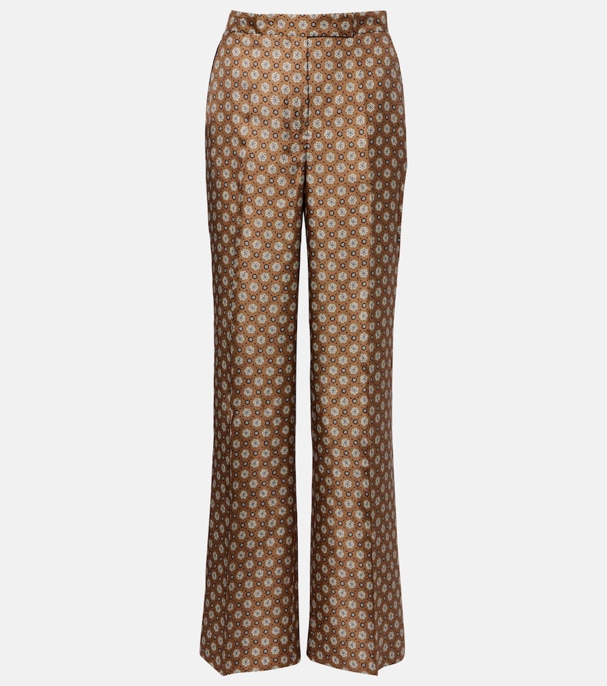 Graphic Dreams printed silk twill palazzo pants
