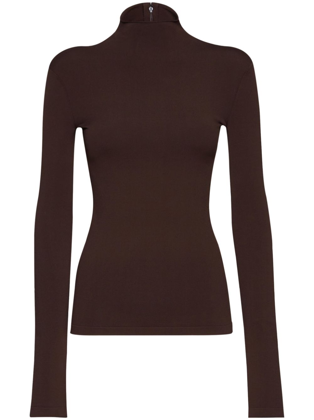 Roll-neck cashmere-blend jumper - Brown