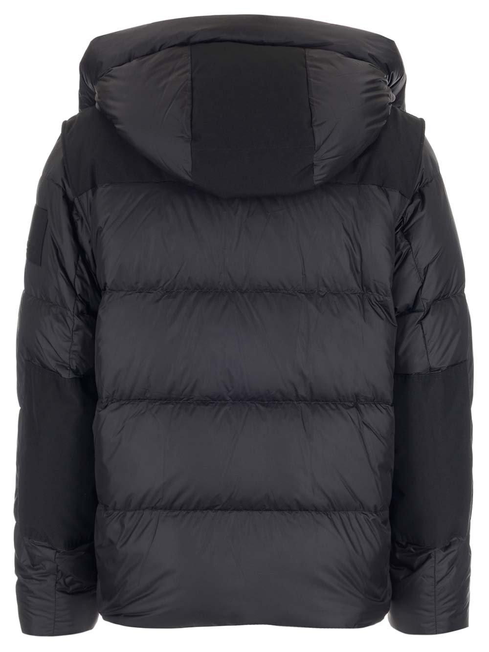 Detachable-sleeve puffer jacket - Black