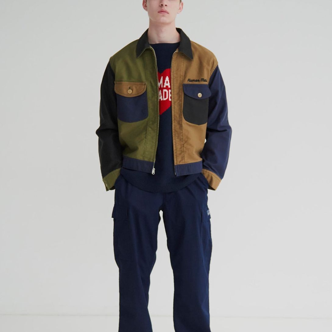 Zip Up Work Jacket 'Navy'