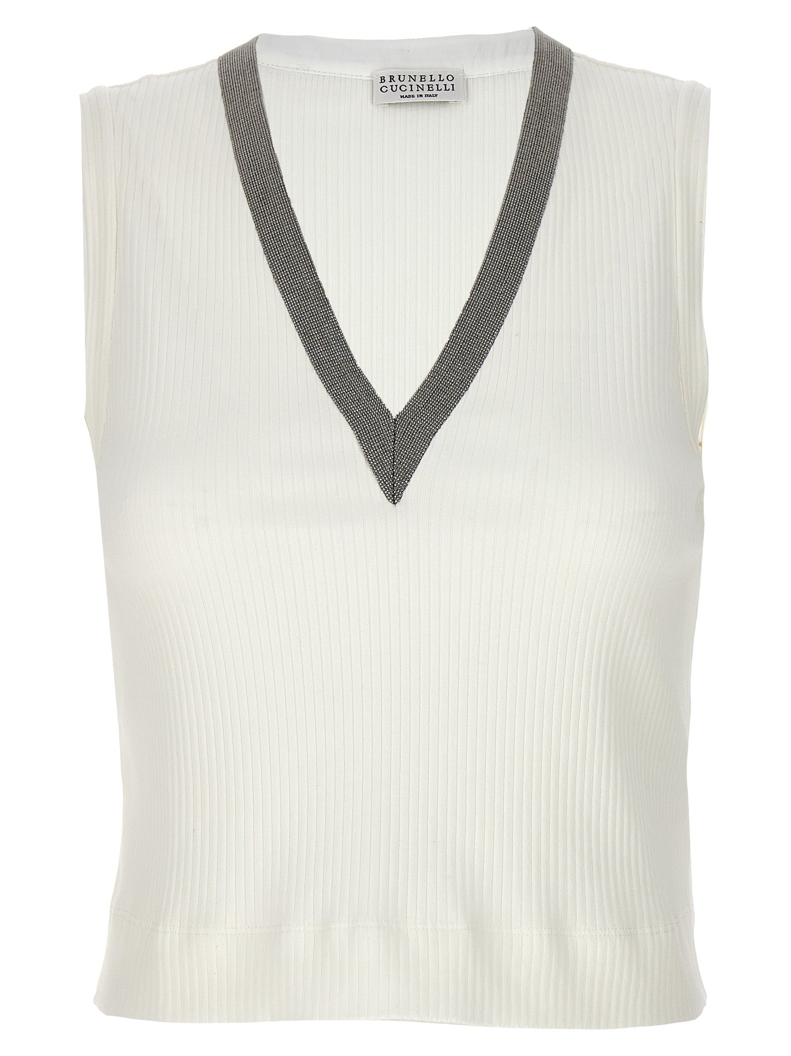 -Monile Top Bianco-Donna