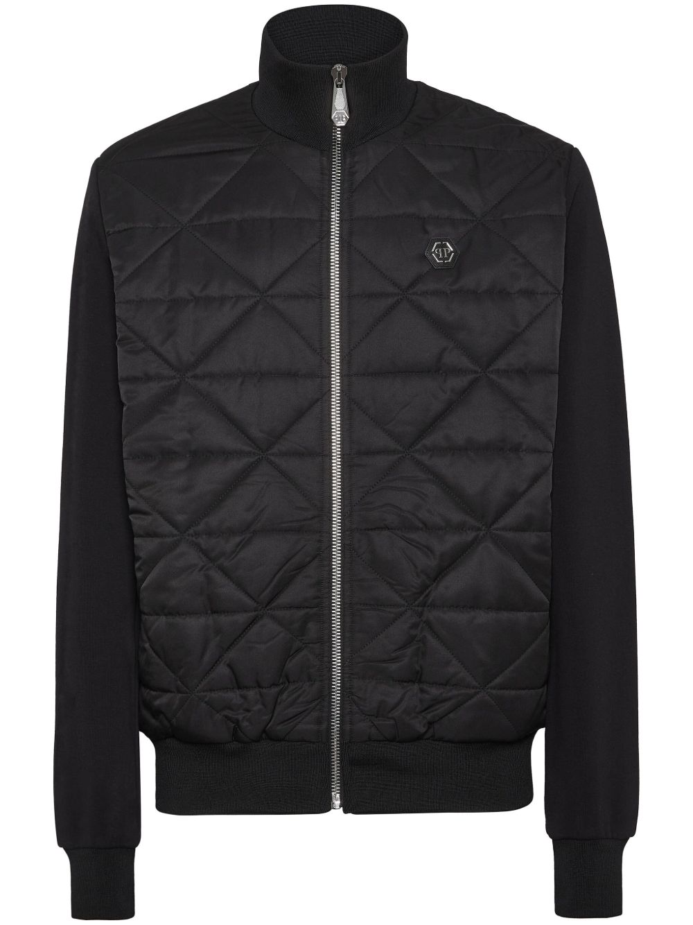 Logo-plaque padded jacket - Black