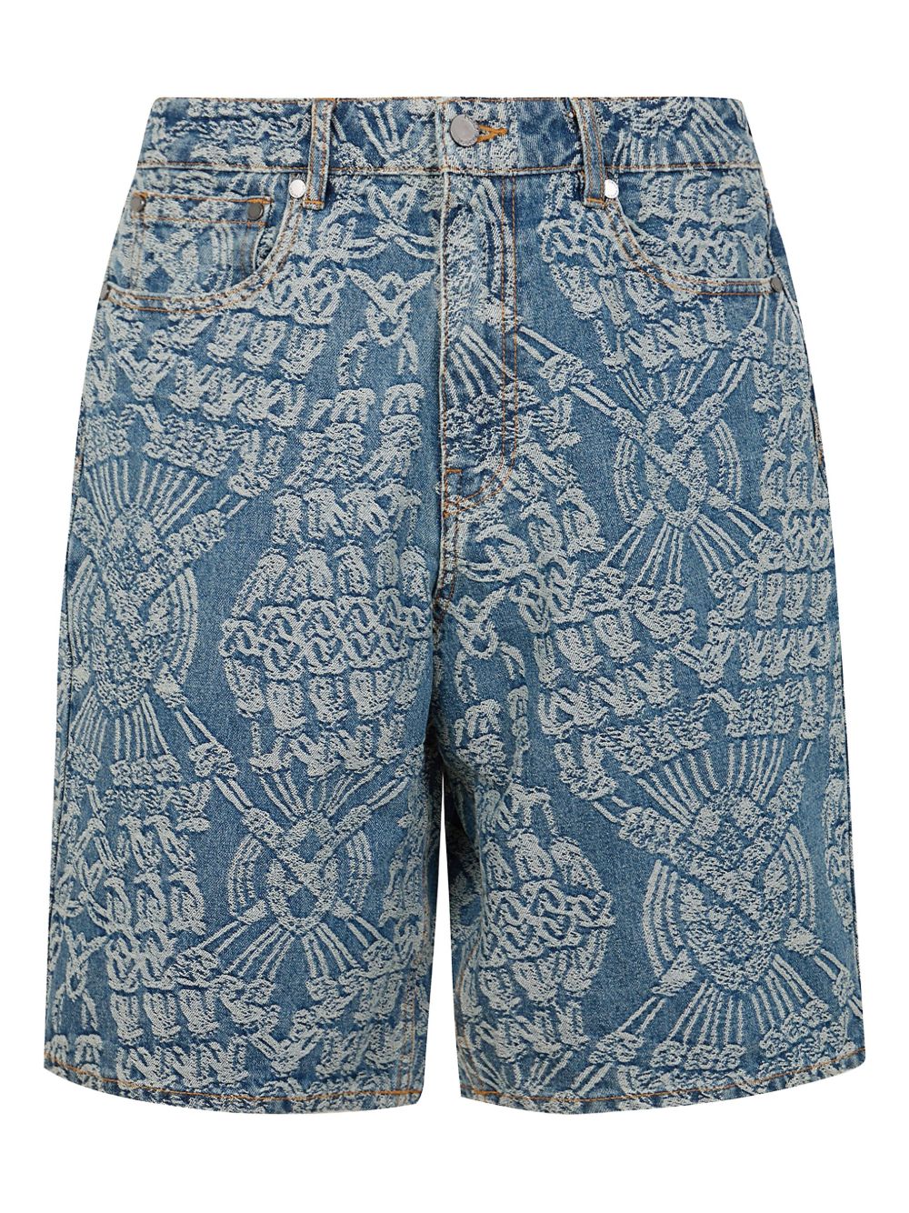 Cotton denim shorts - Blue