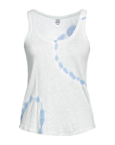 Woman Tank top Sky blue Size 2 Linen, Elastane
