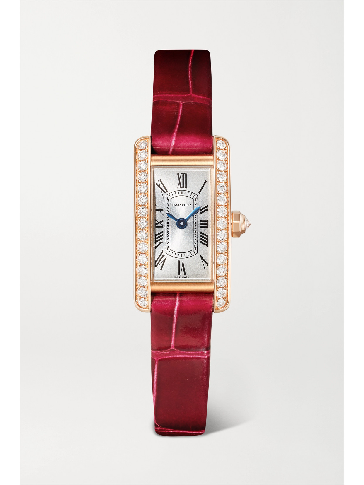 Tank Américaine 28mm Mini 18-karat Rose Gold, Diamond And Alligator Watch - One size