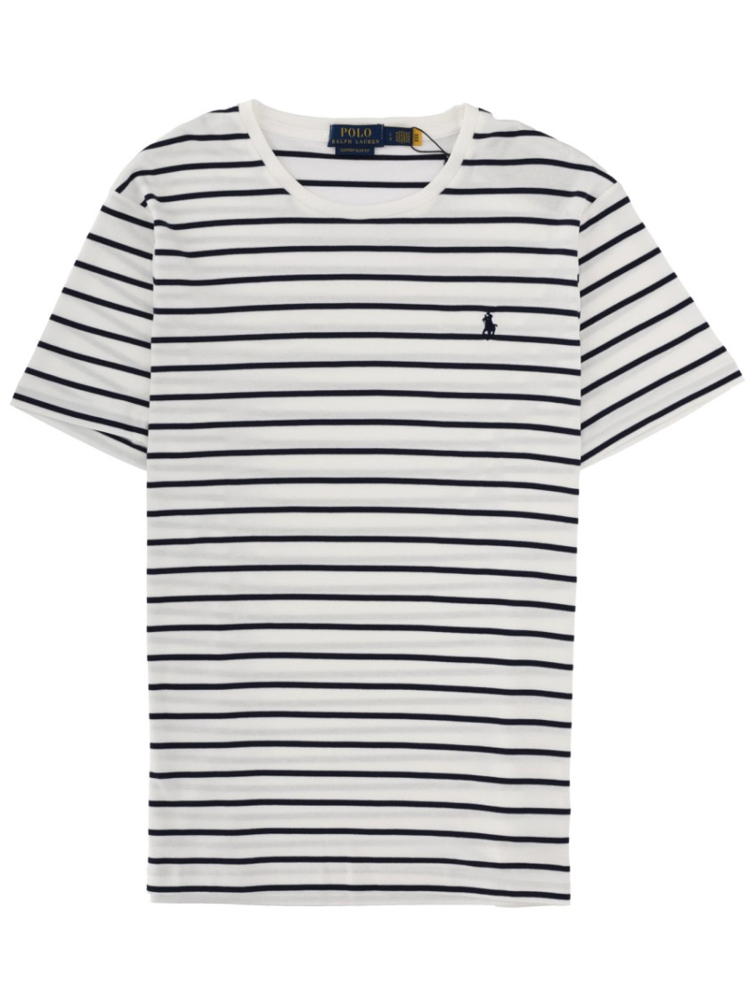White Navy Striped T-Shirt