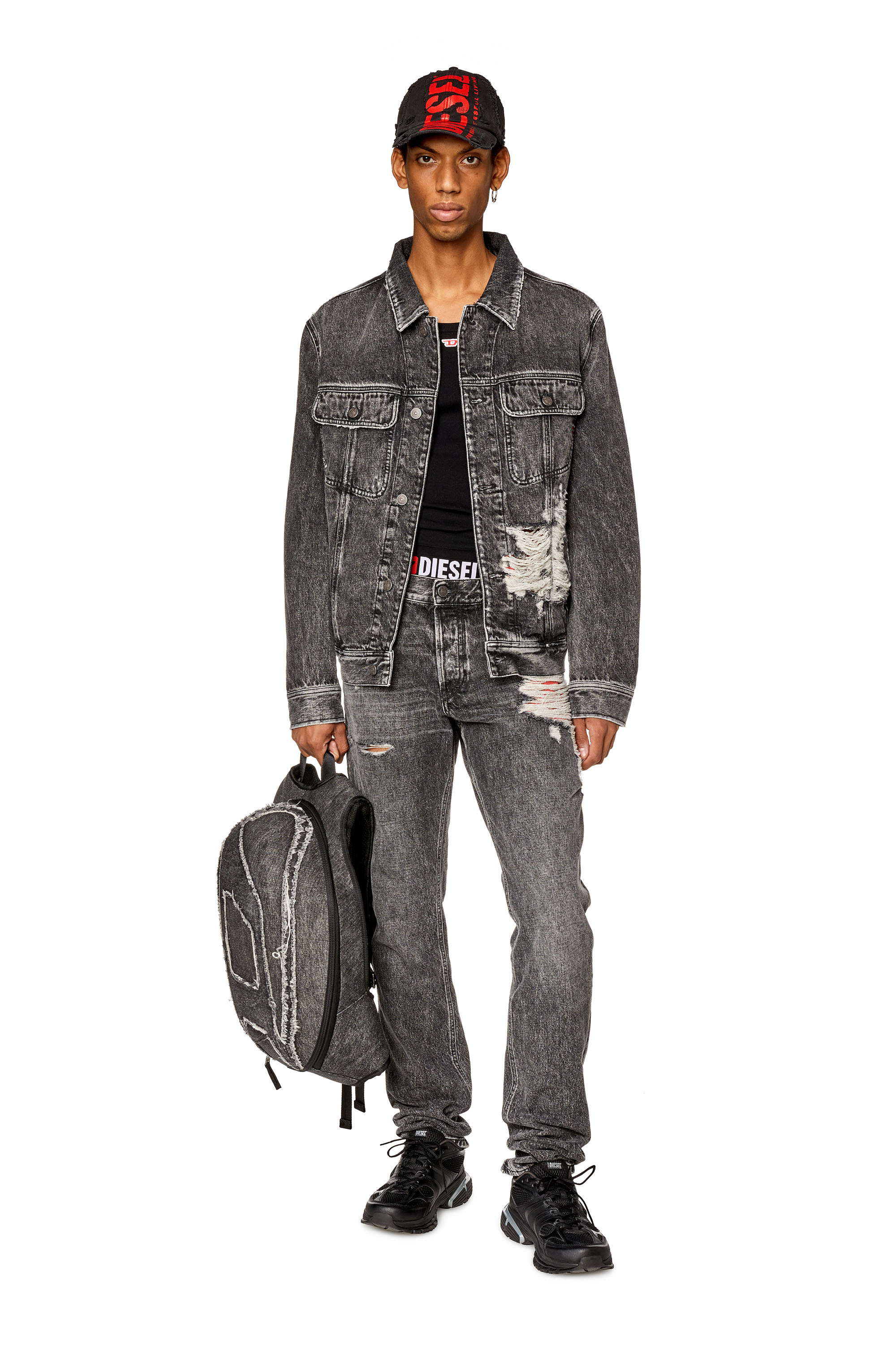 D-Barcy-S1 denim trucker jacket - Black