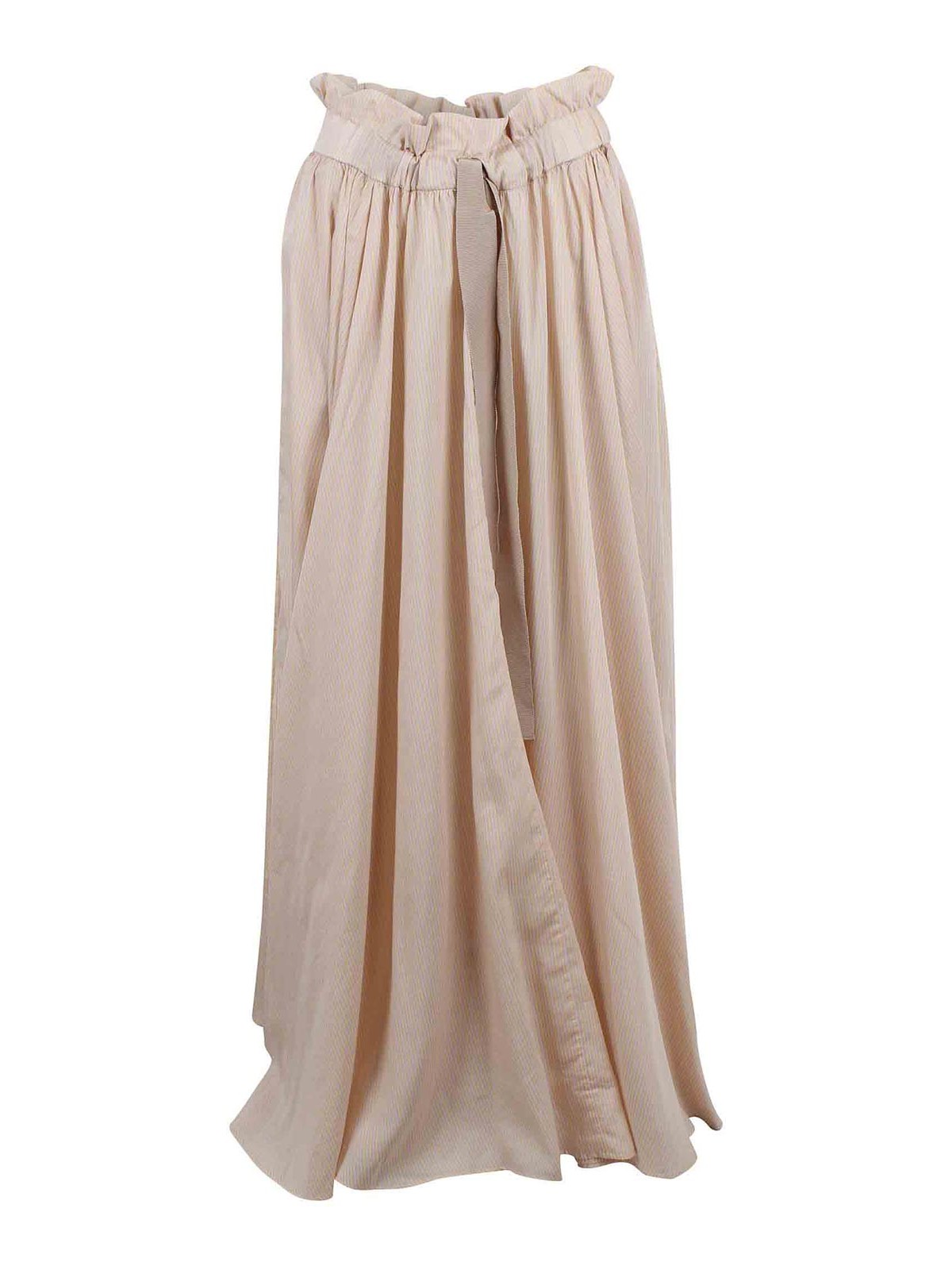 Long skirt with drawstring waist