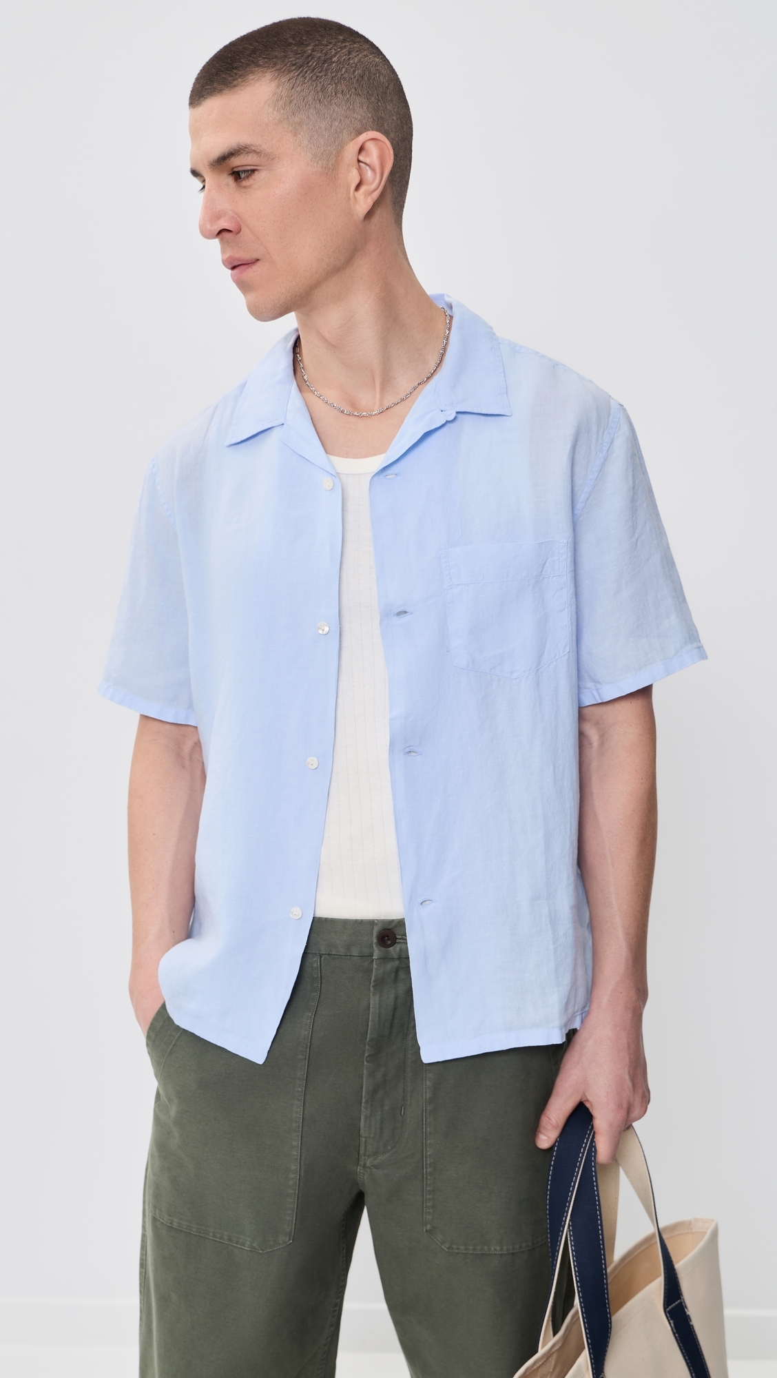 Marina Linen Shirt Sky
