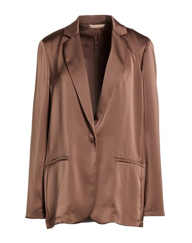 Woman Blazer Chocolate brown Size 12 Polyester