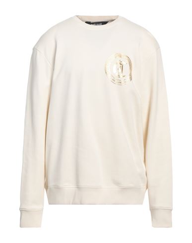 Just Cavalli Man Sweatshirt Ivory Size XS Cotton, Elastane