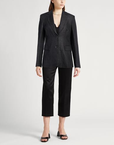 Agnona Woman Blazer Midnight blue Size 10 Linen