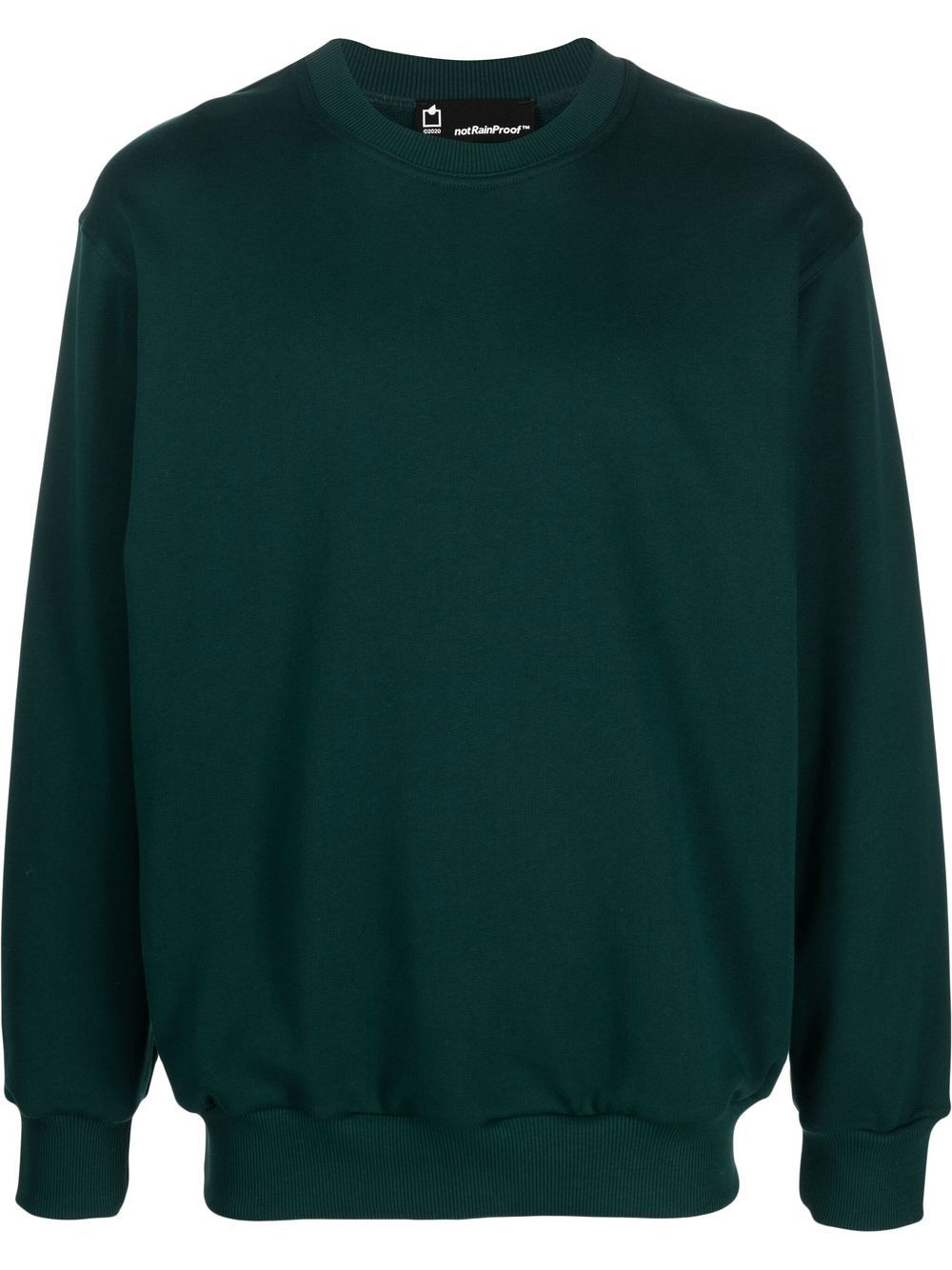 X notRainProof crew-neck organic cotton sweatshirt - Green