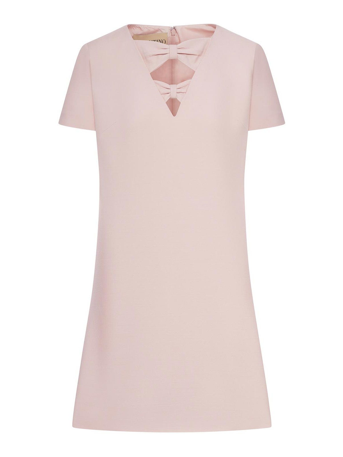 Crepe Mini Dress With Bow Detail