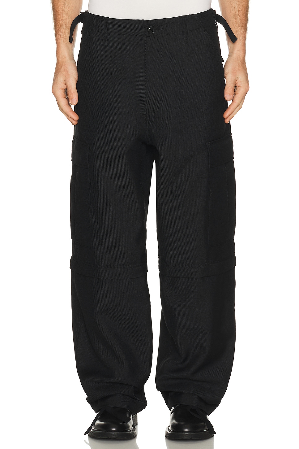 Vowels Zip Off Cargo Pants in Black - Black. 30 also