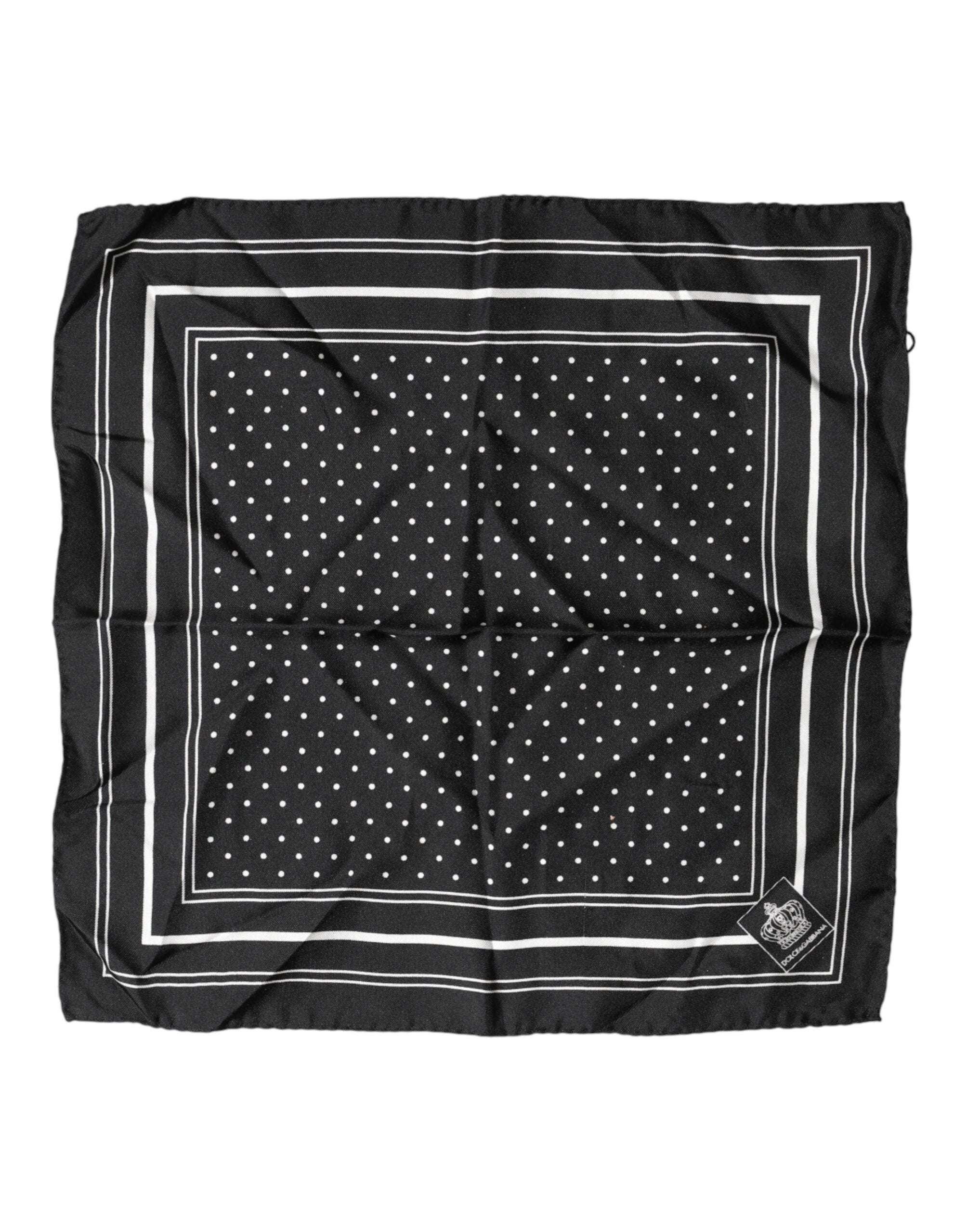 Polka-Dot Square Handkerchief — Black