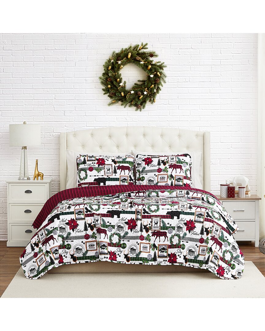 Merry Town Christmas Oversized Reversible Quilt Set