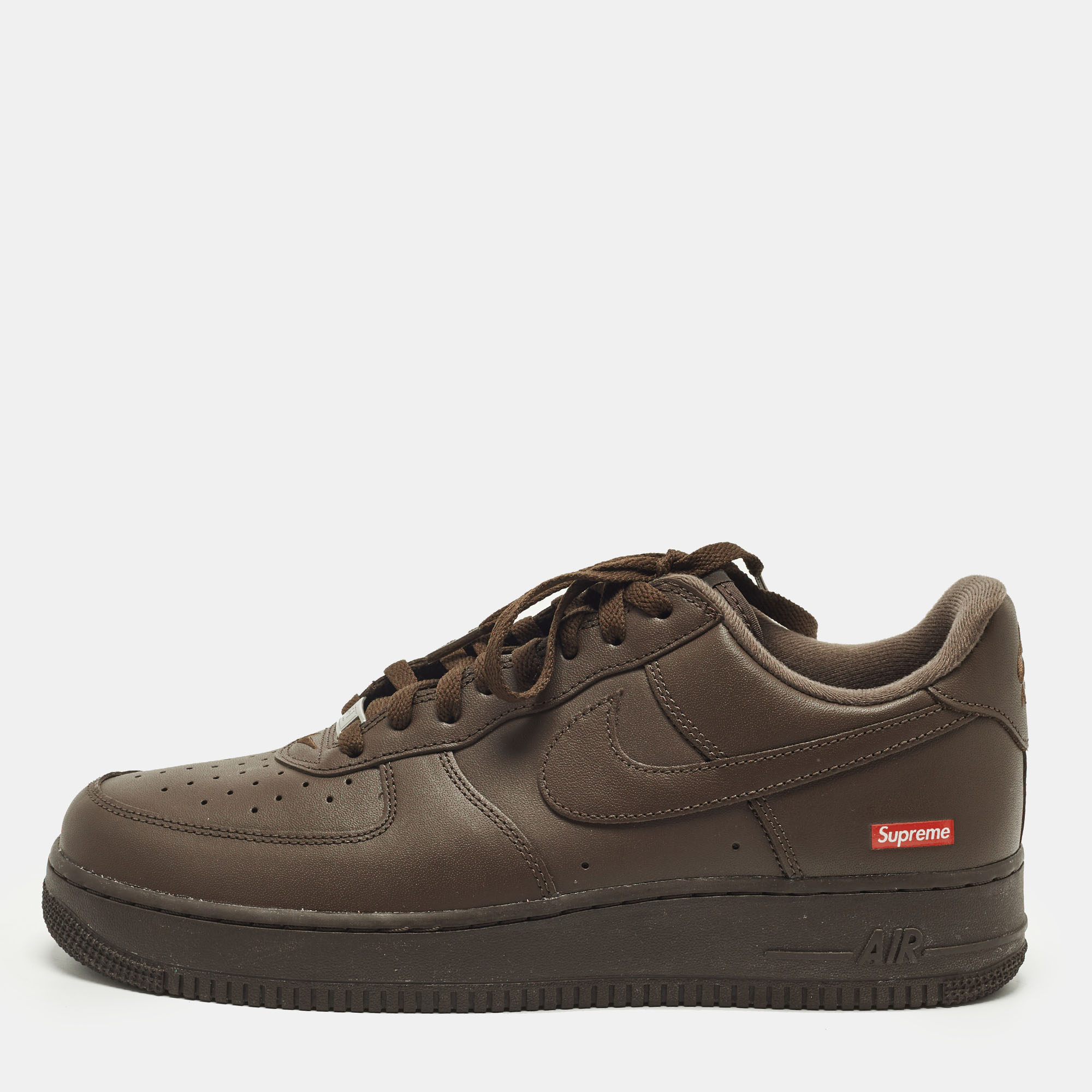 Nike x Supreme Air Force 1 Baroque Brown 45 Brown Leather Low Top Sneaker