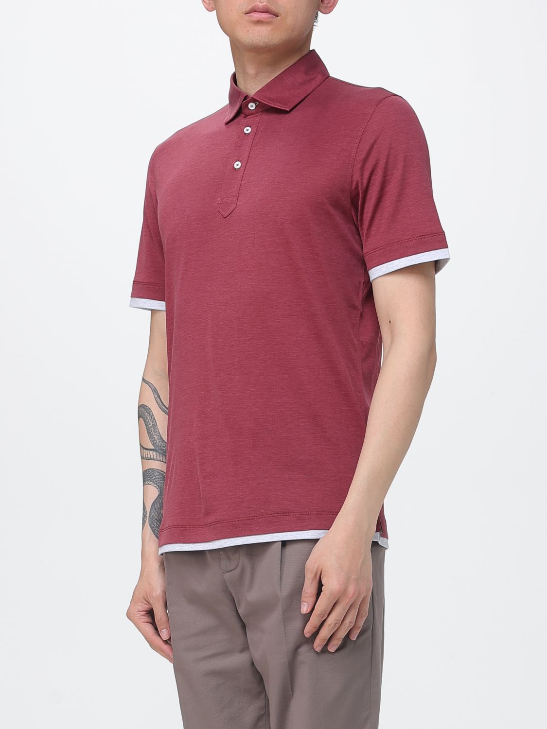 Polo Shirt Men color Red