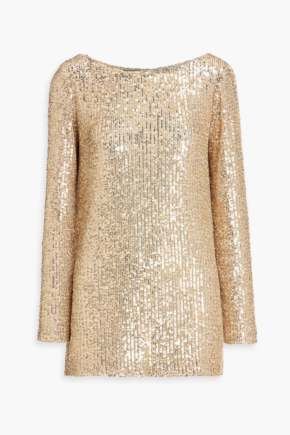 Sequined stretch-tulle top - Metallic - S