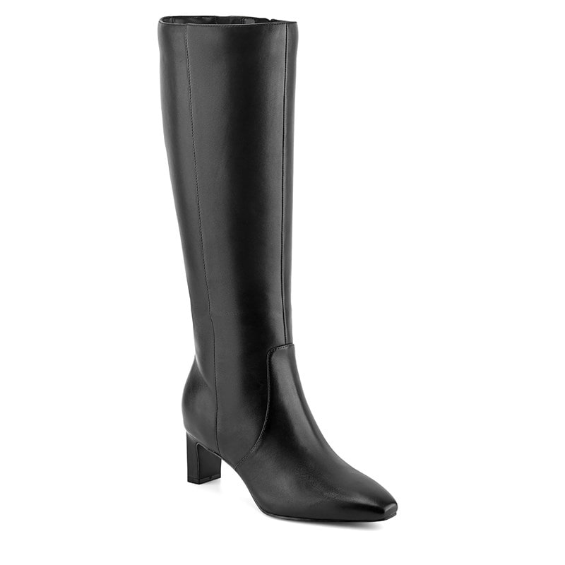 Women's Mabel Knee High Dress Boots (Black Leather)